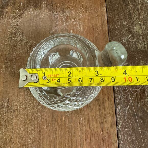 Avon Clear Glass Turtle‎ Votive Tea light Candle Holder Diamond Pattern HEAVY - Picture 7 of 7